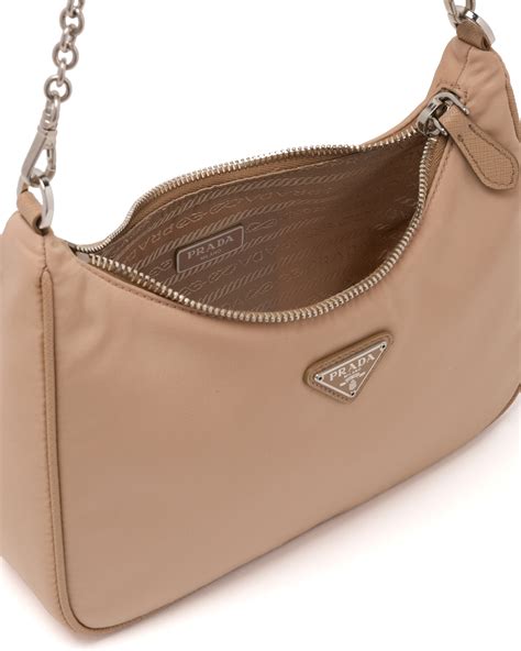 prada re-edition 2005 nylon bag brown|More.